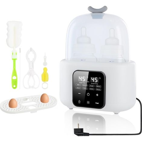 6-in-1 Flaschenwärmer, Flaschensterilisator, Flaschenwärmer mit Bürste und Clip, multifunktionaler Flaschenwärmer, Schnellwärmer für Babynahrung und zum Auftauen, automatische Abschaltung (1/5)