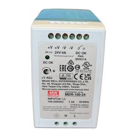 MW MEAN WELL MDR-100-24 Alimentatore Guida DIN 100W 24V 4A Input 220V e 110V