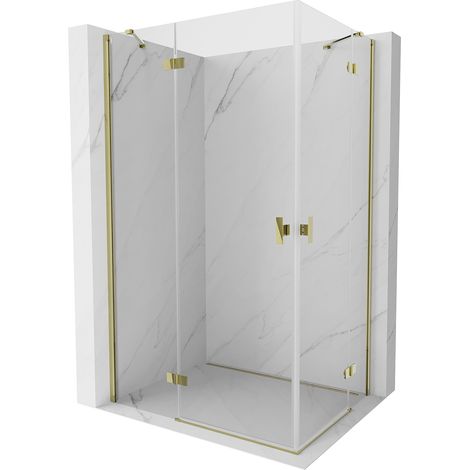 Mexen Mist H Duo Duschkabine Schwenkbar 105 x 90 cm, transparent, gold - 8A5-105L-090P-50-00 (1/5)