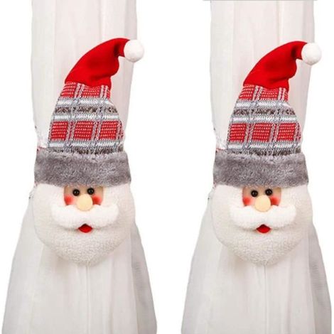 Embrasses de Rideau,Boucle de Rideau Mignon,pour Fête,Maison Fenêtre Curtain Tiebacks Ornements,Décoration de Noël-2pcs (1/4)