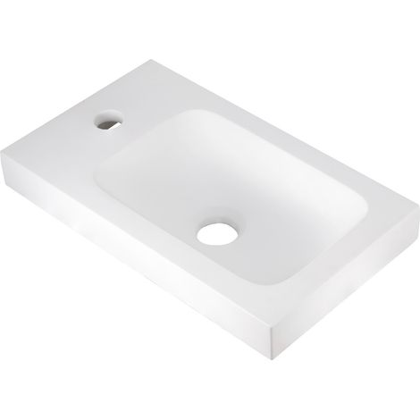 Vasca L.42 x P.24 cm cemento blanco AZZURA, independiente/colgante