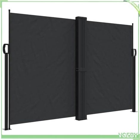 Auvent latéral rétractable - FAFEICY - 4004819 - Noir - 160x1200 cm - Résistant eau & UV (1/5)