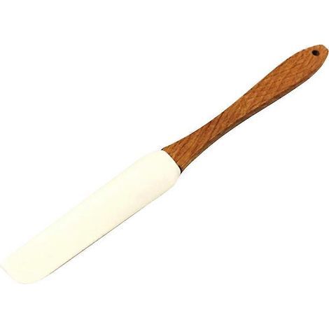 Abnehmbarer Silikonspatel mit Holzgriff, 1 Stück, für Sahne, Butter, Kuchen, Marmelade. -M (1/3)