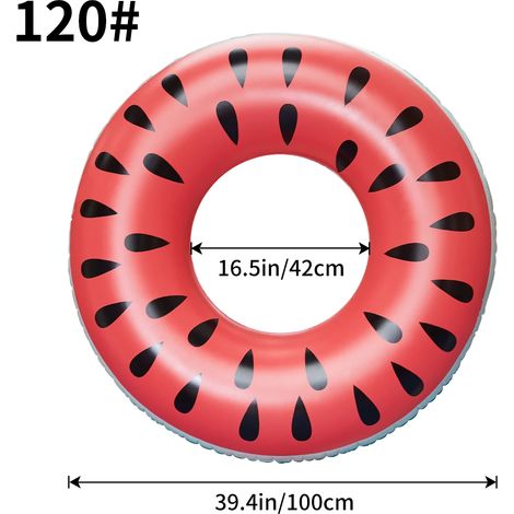 Bouée gonflable en forme de pastèque, chaise longue de piscine, bouée pour les fêtes d'été à la plage (1/5)