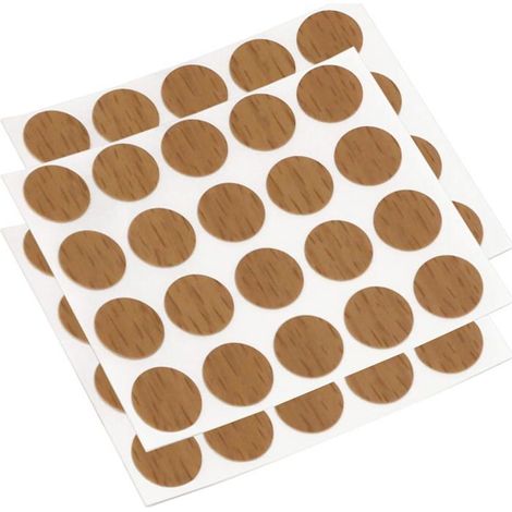 Cache-vis adhésifs 60 pièces Noyer Rond Ø 13 mm Masque les trous et les rayures Mobilier d'intérieur (1/5)