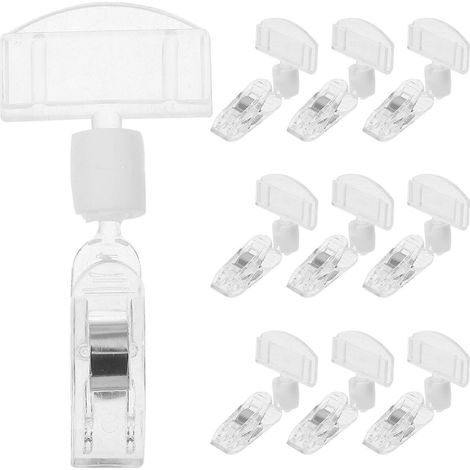 Lot de 12 porte-étiquettes pivotants avec pinces pour étiquettes nominatives et présentoirs. (1/5)