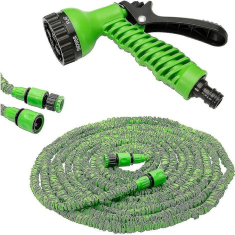 (200 pieds) Tuyau d'arrosage extensible avec 7 fonctions Pistolet à peinture