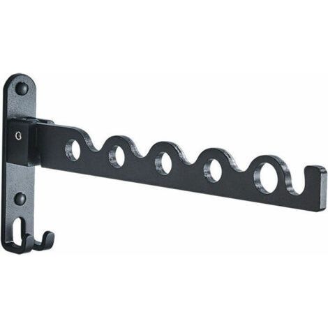 Étendoir Mural, Support de Séchage Pliable Crochet Cintre pour Balcon, Salle Bains, Chambre, Coucher de Blanchisserie (Noir, 1 (1/4)