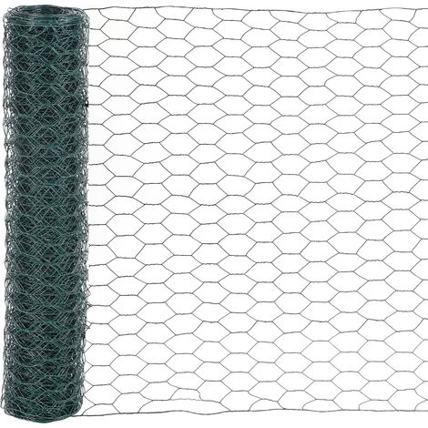 EINFEBEN Grillage a poule 10/25m, Grillage Clôture Rigide pour Jardin Taille des mailles: 27 mm - 0.5m x 25m (1/5)
