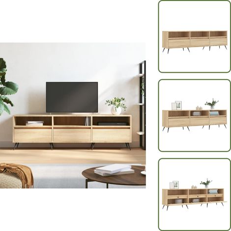The Living Store Meuble TV chêne sonoma 150x30x44,5 cm bois d'ingénierie - Rangement salon (1/5)
