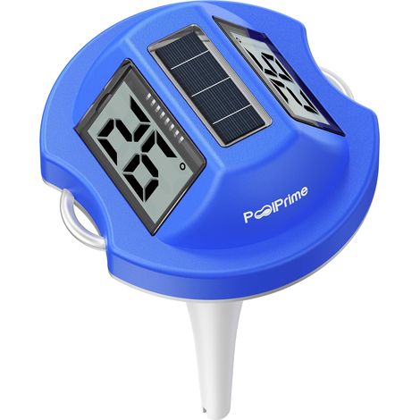 Thermometre Piscine à Double Écran, Lecture Facile, Thermomètre Piscine Flottant avec Affichage Numérique, Étanche IPX7 pour Spas, Bains Froids et Piscines(bleu foncé) (1/4)