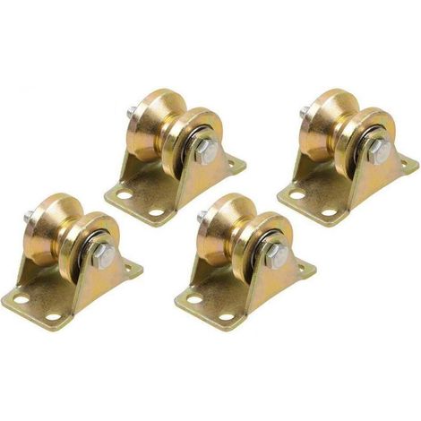 4 Poulie à gorge en V, acier 45, double roulement, pour grue de levage, porte coulissante (1/5)