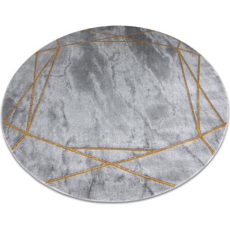 Tappeto EMERALD esclusivo 1022 cerchio - glamour, elegante Marmo, géométrique grigio / oro grey rotondo 200 cm