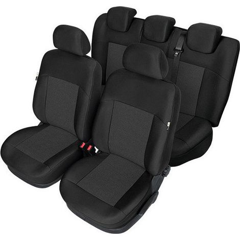 Komplettes Kegel‑Sitzbezug‑Set für Vorder‑ und Rücksitze des Kia Sportage IV (2015–2020), schwarz, Textil