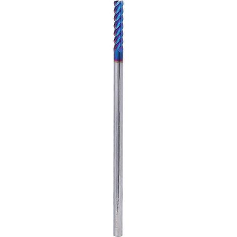 4-schneidiger Flachkopffräser, Wolframstahl, Nano-Beschichtung, HRC65° (4x20x4Dx100L)