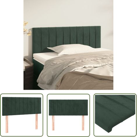 The Living Store Tête de lit Vert foncé 80x5x78/88 cm Velours - Tête De Lit - Literie - Meuble De Chambre - Velours - Chaise Longue (1/5)
