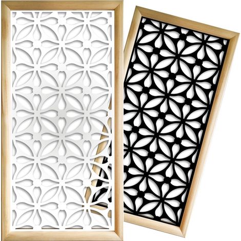 SAMURA - Modules décoratifs en bois et PVC - Dimension : 73x148 cm - Couleur : blanc