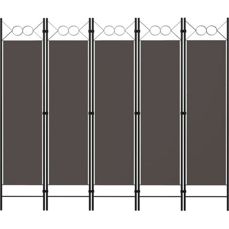 Paravent Cloison de séparation 5 panneaux, Pour Jardin, Balcon, Terrasse Anthracite 200x180 cm OIB1352E (1/5)
