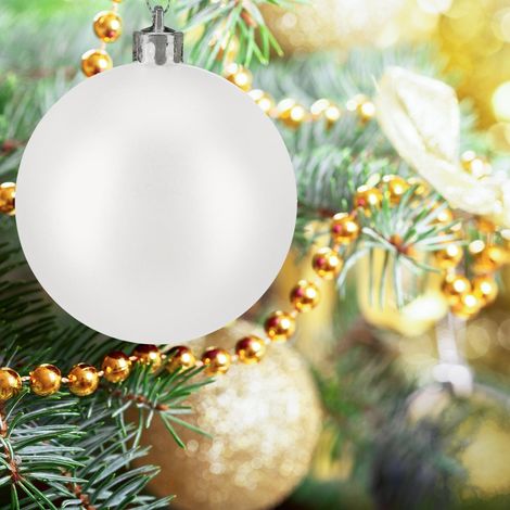 Set di palline per albero di natale rosse e bianche varie finiture
