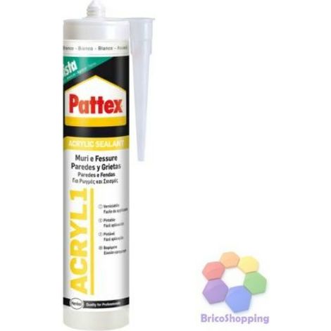 Silicone per Muri e Fessure Acryl1 Bianco PATTEX 300 ml