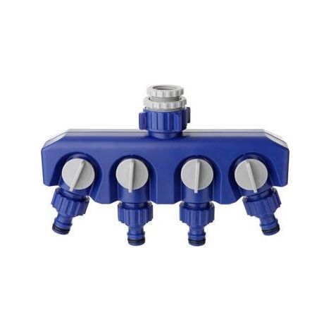 Racord TATAY hembra 4 vias con conector directo a grifo y reductor de 1/2" a 3/4" y regulador de caudal
