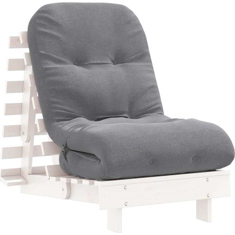 Maison Exclusive - Futón sofá cama con colchón madera maciza blan