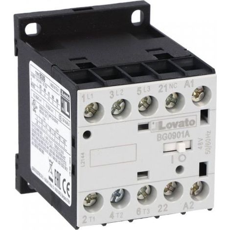 Contattore di potenza 3P 9A 4kW a 400VAC AC3, bobina 400VAC 50/60Hz, 1NO 0R 11BG0910A400