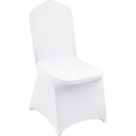 Housses de chaise pliantes spandex extensible, frontale arquée, amovibles, lavables, 100PCS, Plat-Front, Blanc, 150 Pcs, Plat-Front Blanc-150 Pcs (1/2)