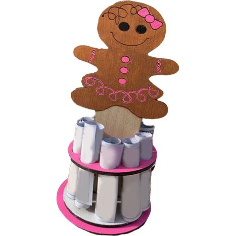 Coffret épargne Noël en buis déco fête argent carte cadeau ornament fête familiale personnage fille biscuit (1/4)