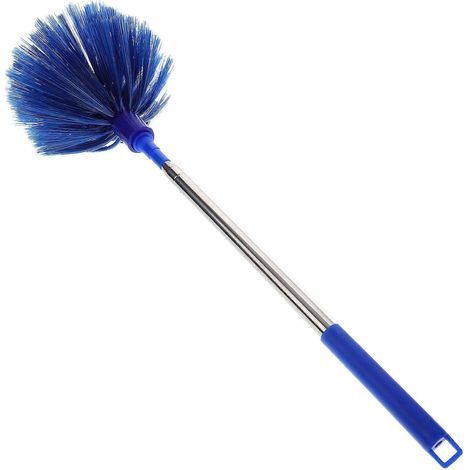 Brosse à plumeau à long manche pour plafond, brosse de nettoyage de toiles d'araignée, nettoyant ménager pour toiles d'araignée-233.00X14.00X14.00CM-Blue (1/3)