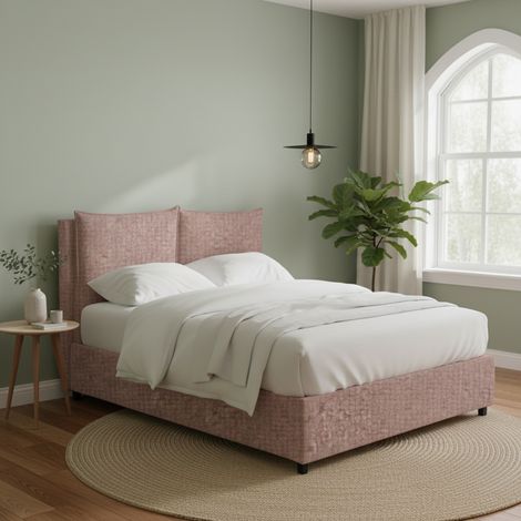 Letto Matrimoniale Liskeard, Sfoderabile, Contenitore Made in Italy, Rosa Antico (1/5)