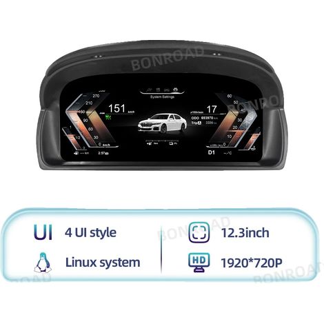 Cruscotto digitale, compatibile con BMW X1 E84, schermo da 12,3 pollici, alta risoluzione, NERO