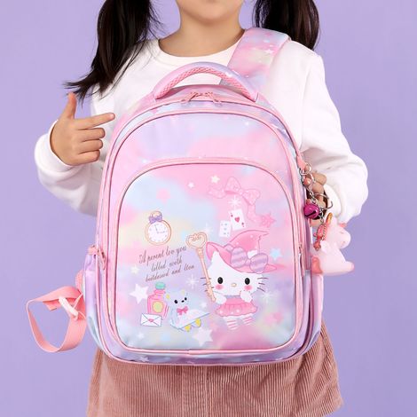 Cartable enfant fille rose primaire léger avec bretelles poitrine, motif cartoon mignon, sac à dos scolaire pour petite écolière (1/5)