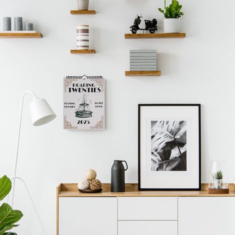 1 color: as pictured. Material: paper. The Roaring Twenties 2025 calendar includes: (1/5)