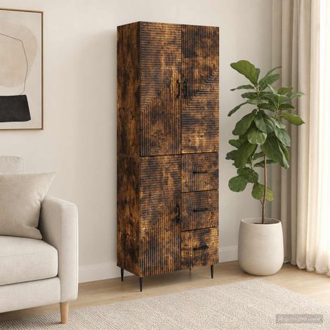 vidaXL Set di armadi 2 pcs Rovere Fumo 66 x 34,5 x 89,5 cm (1/5)