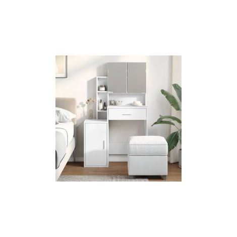 Coiffeuse avec armoire blanc 80x35x132 (1/5)