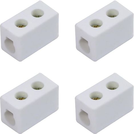 Morsettiera ceramica unidirezionale, 30A 250V Connettori ceramici in porcellana ad alta temperatura con apertura di ingresso da 6 mm per cavi elettrici e varie situazioni di cablaggio (4 pezzi) (1/5)