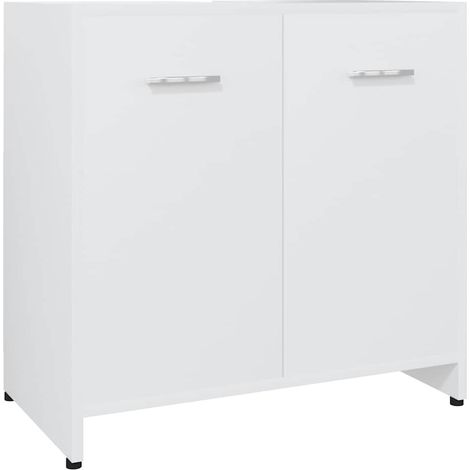 Maison Exclusive - Badezimmerschrank Weiß 60x33x61 cm Holzwerksto (1/5)