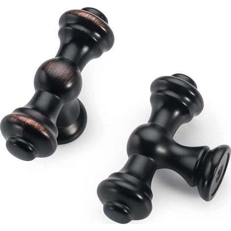 6 Pièces Poignées Noir - Boutons Armoire Cuisine Bouton Meuble Moderne pour Commode Tiroir avec Vis (1/5)