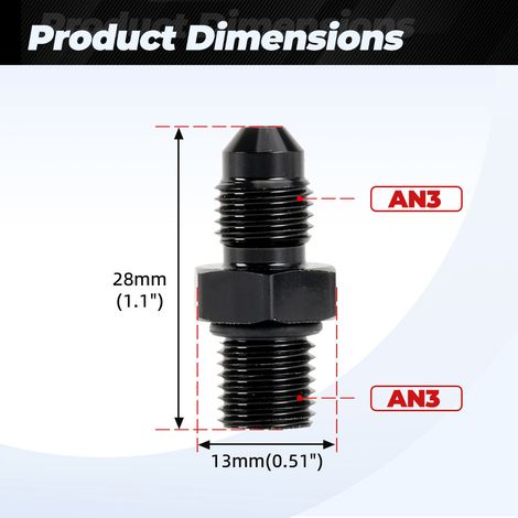 Oil cooling connector adapter ORB AN3 AN4 AN6 AN8 AN10 AN12 AN16 AN20 - -AN3-AN3 (1/3)