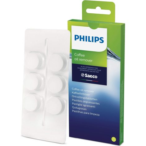 Saeco CA6704/10 Compresse sgrassanti per macchine da caffè, confezione da 6, plastica, verde