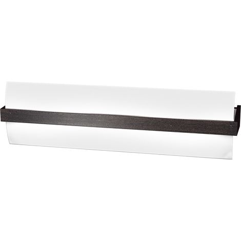 Applique Contemporanea Wood Metallo Nerowengè Vetro Bianco 2 Luci E27 L50Cm