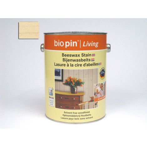 Lasure à la cire d'abeille naturelle blanche Biopin 2,5L soit 35m² (1/2)