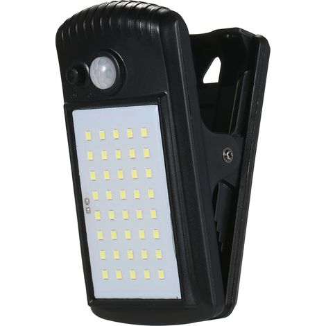 40 LEDs Solar-Außenleuchten mit Clip-Betätigung und Bewegungsmelder, IP65 wasserdicht, für Zaun, Terrasse, Wand, Garage und Patio