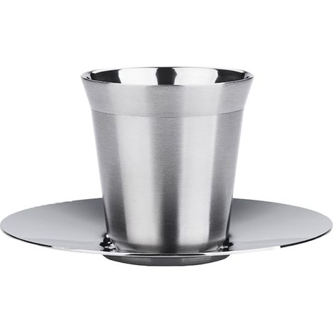 Tasses à expresso en acier inoxydable - Tasses à double paroi isolées - Tasses à café pour boire du café et autres boissons (acier inoxydable) (1/5)