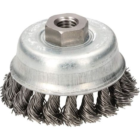 Brosses à fil métallique pour meuleuse d'angle 80 mm avec filetage M14 (1/5)