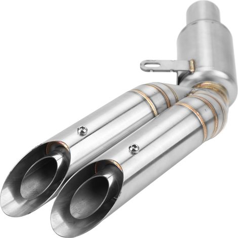 GARRYFIZH Tuyau de Liaison d'Échappement Moto Millieu Double Trou - Silencieur Acier Inoxydable - Remplacement pour Z800 (1/5)