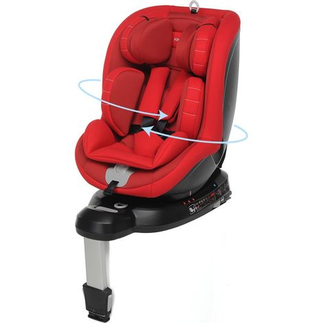 Foppapedretti Siège Auto Logik I-Size Rotatif 360° et Réglable en Inclinaison, Isofix, 40-105 cm, 0-18 Kg, Rouge