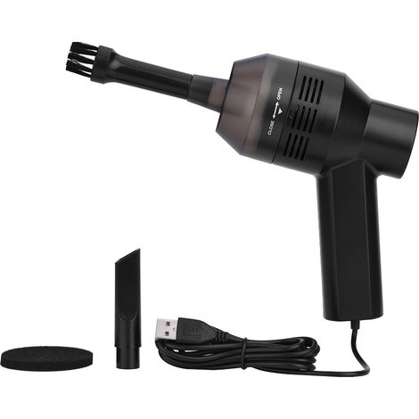 Nettoyeur USB portable pour clavier d'ordinateur - Mini aspirateur main noir pour PC bureau (1/5)