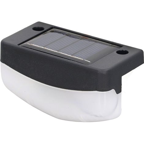 Lumière d'escalier solaire LED, éclairage extérieur allée terrasse jardin clôture, lampe de décoration palissade avec batterie intégrée, blanc chaud. (1/5)